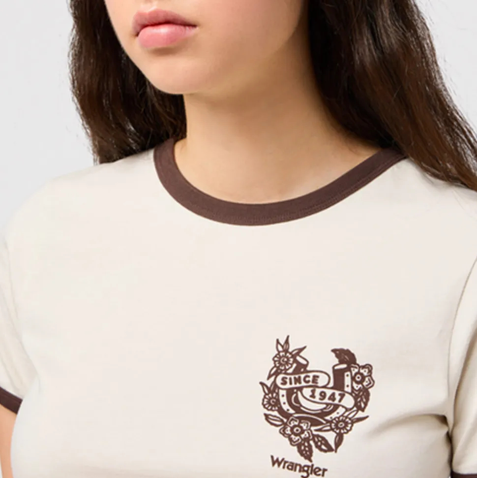 Wrangler - T-shirt Ringer - Blanc