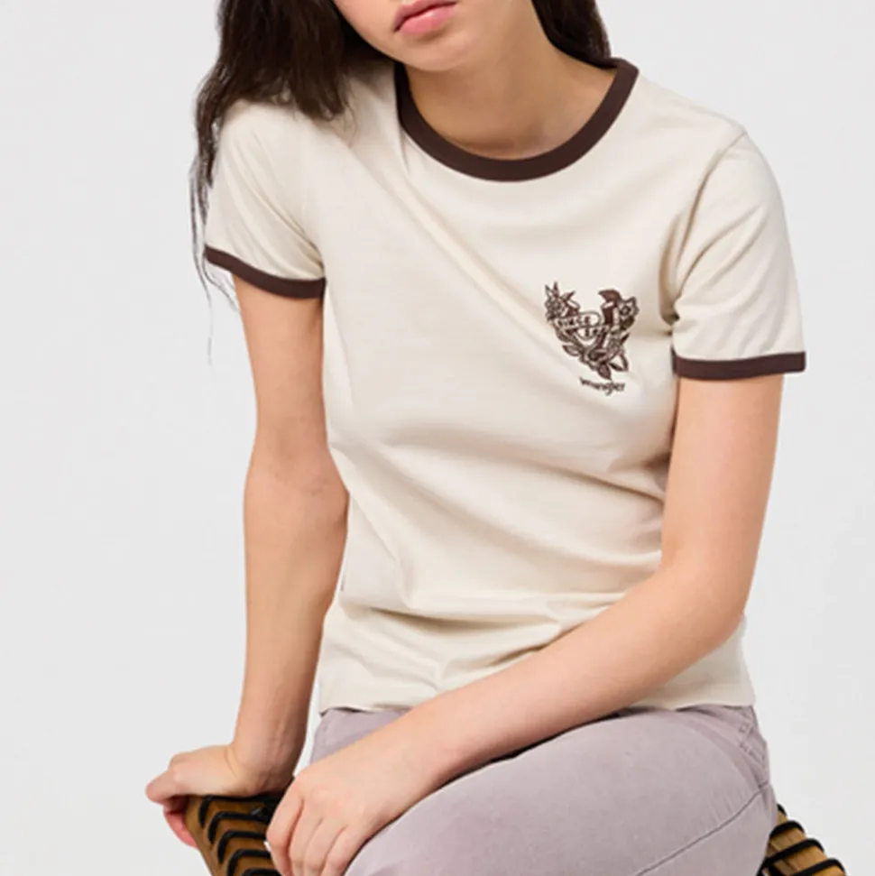Wrangler - T-shirt Ringer - Blanc
