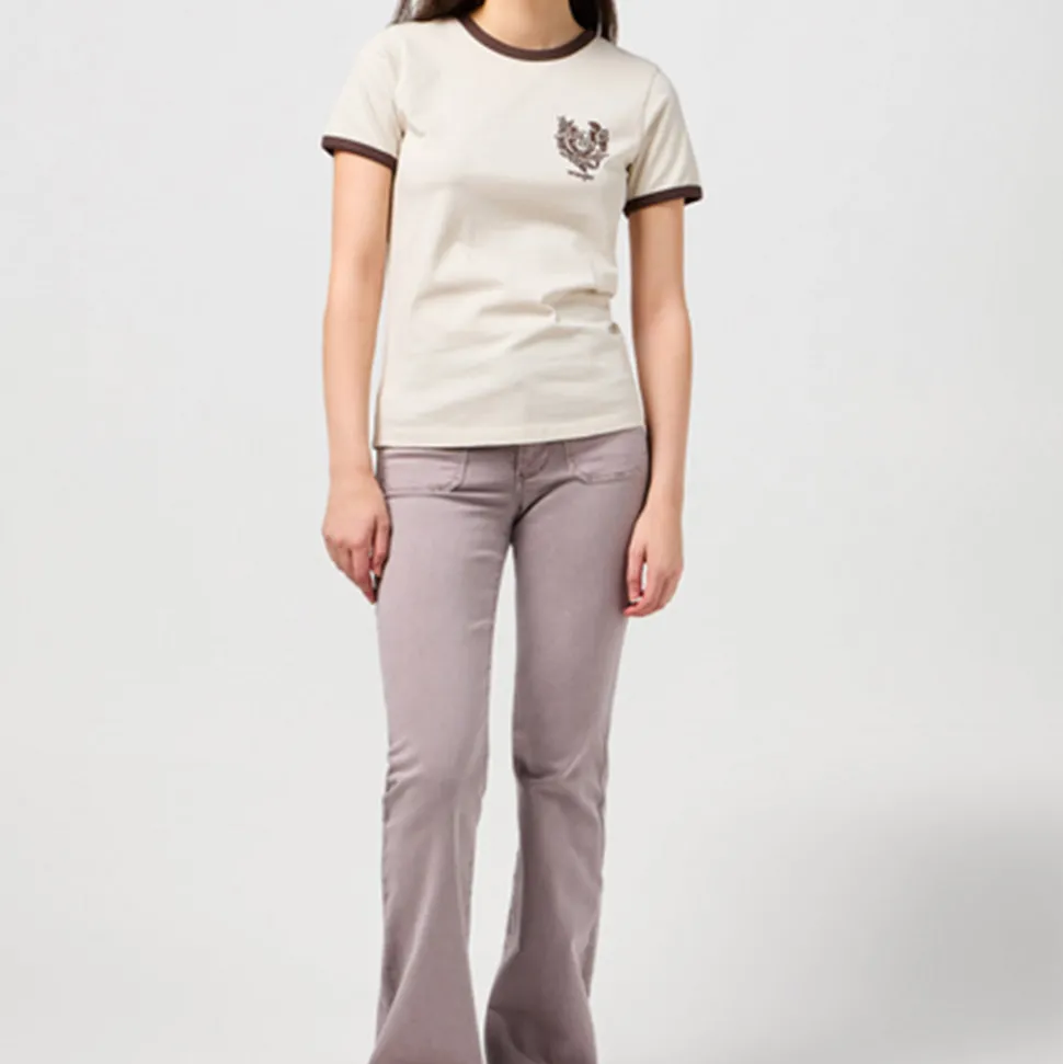 Wrangler - T-shirt Ringer - Blanc