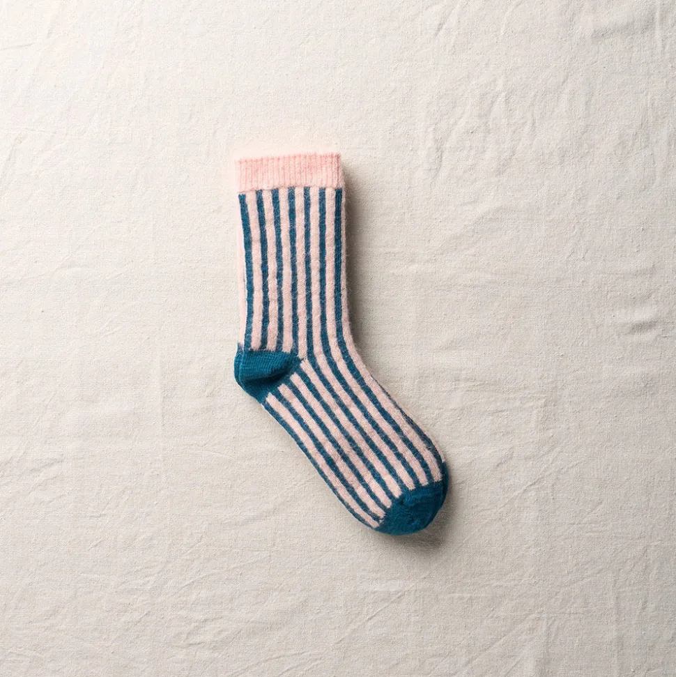 Yahae - Chaussettes Mohair Stripes - Vert émeraude