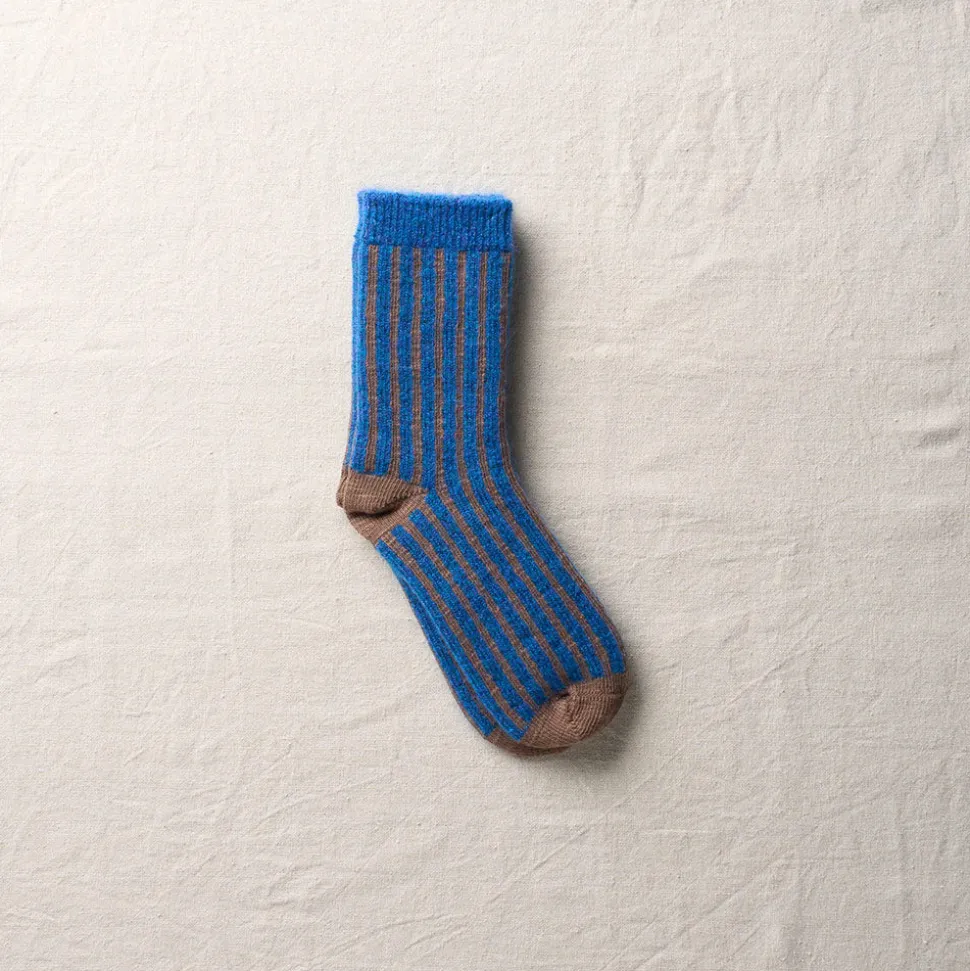 Yahae - Chaussettes Mohair Stripes - Marron